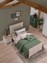 Hanah Home Cama Individual Monte Crema y Roble